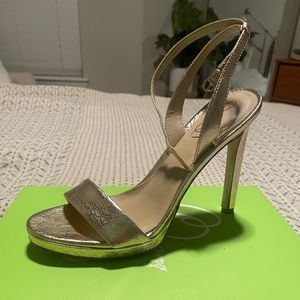 Sam Edelman Jade Metallic Leather Ankle Strap Platform Dress Sandals